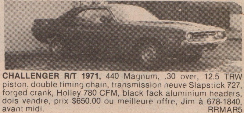 dodge - Serie: Des Dodge intéressant qui ont été  a vendre ici au Québec 70s 80s - Page 3 Challe10