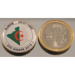 piece de 250 dinars bi-métal en couleur Algeri11