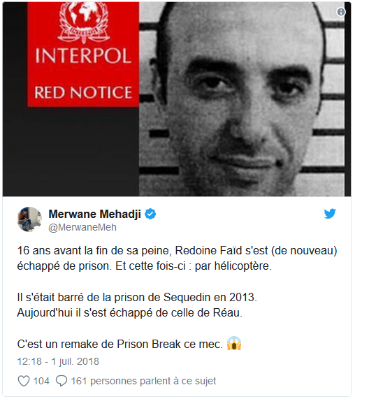 Le braqueur Redoine Faïd s'évade en hélicoptère d'une prison de Seine-et-Marne Captur24
