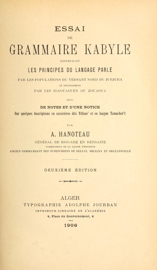 Ouvrage : Essai de grammaire kabyle (1906) Essaid10