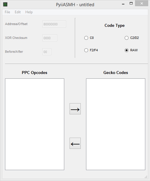 ASM <> Gecko Code Converter Pyiias10