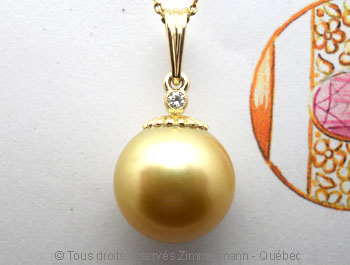 Une perle Gold de 13,10 mm Peogb010