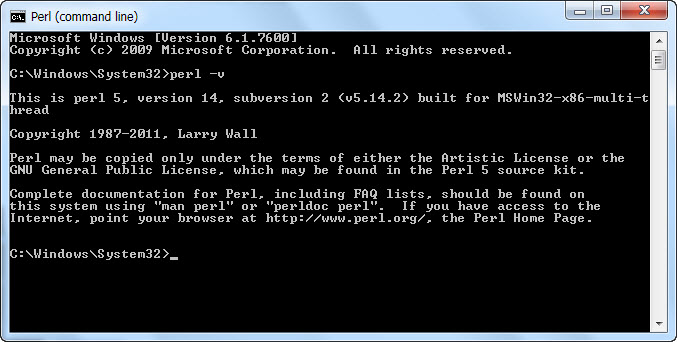 Guide install Perl on Windows 7 13-11-16