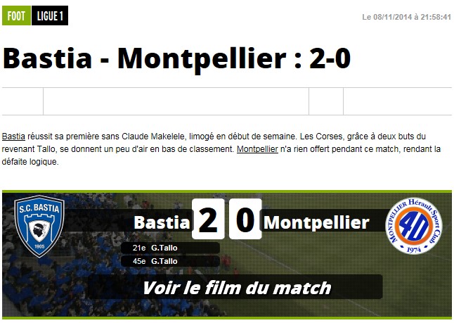 Après match : Bastia 2-0 Montpellier S10