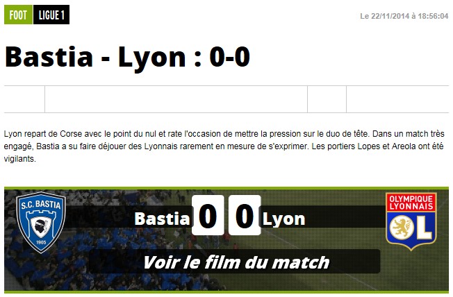 Après match : Bastia - Lyon S27