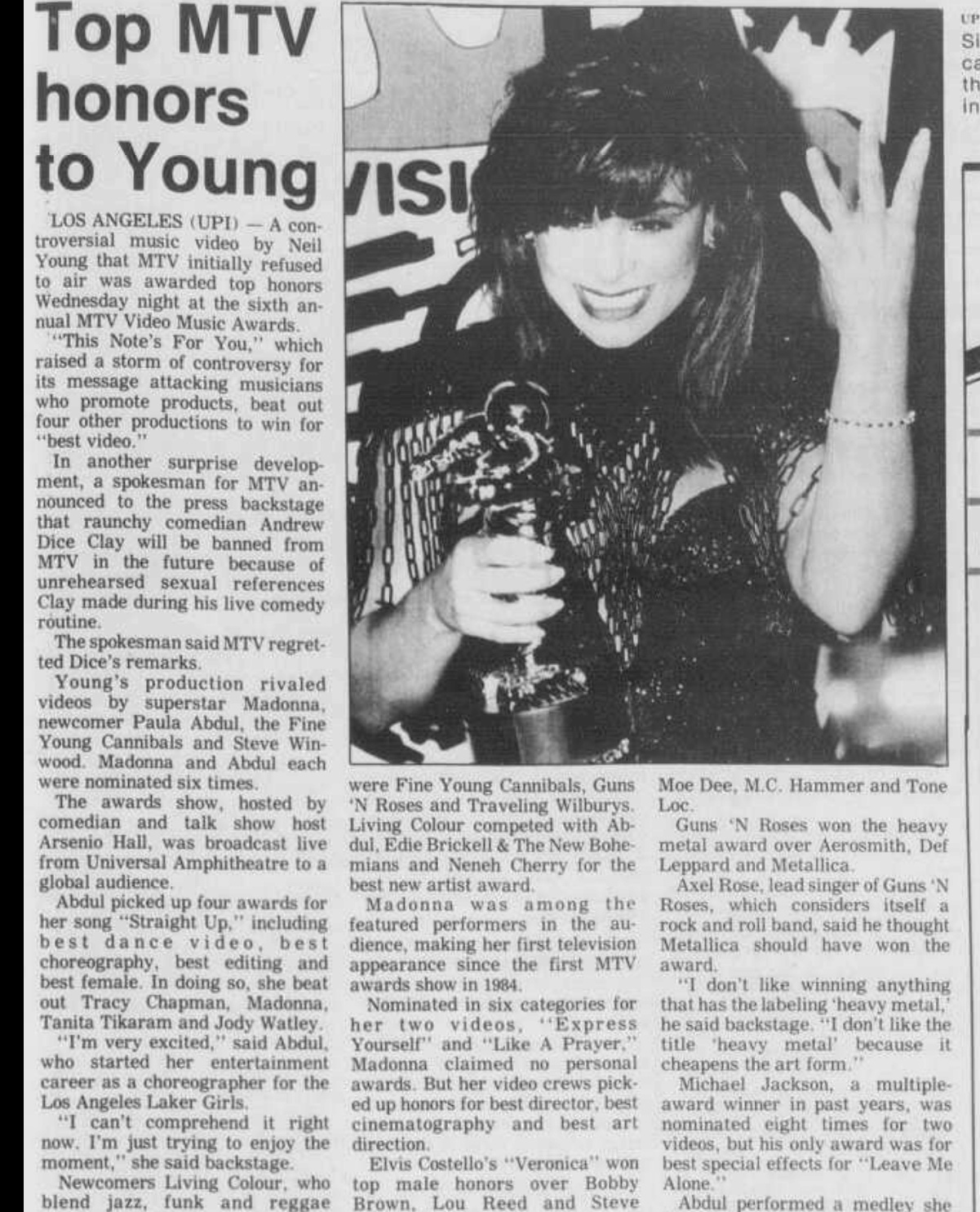 1989.09.08 - Los Angeles Times - Feud Between Rockers Boils Over Backstage at MTV Awards Dixon_10