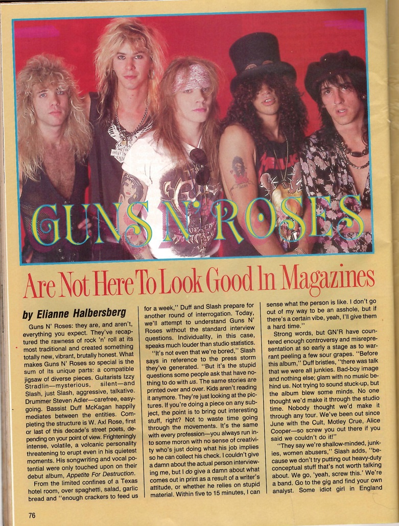 1988.05.DD - Metal Creem Close-Up - Guns N' Roses Are Not Here To Look Good In Magazines (Slash, Duff) Uten_208