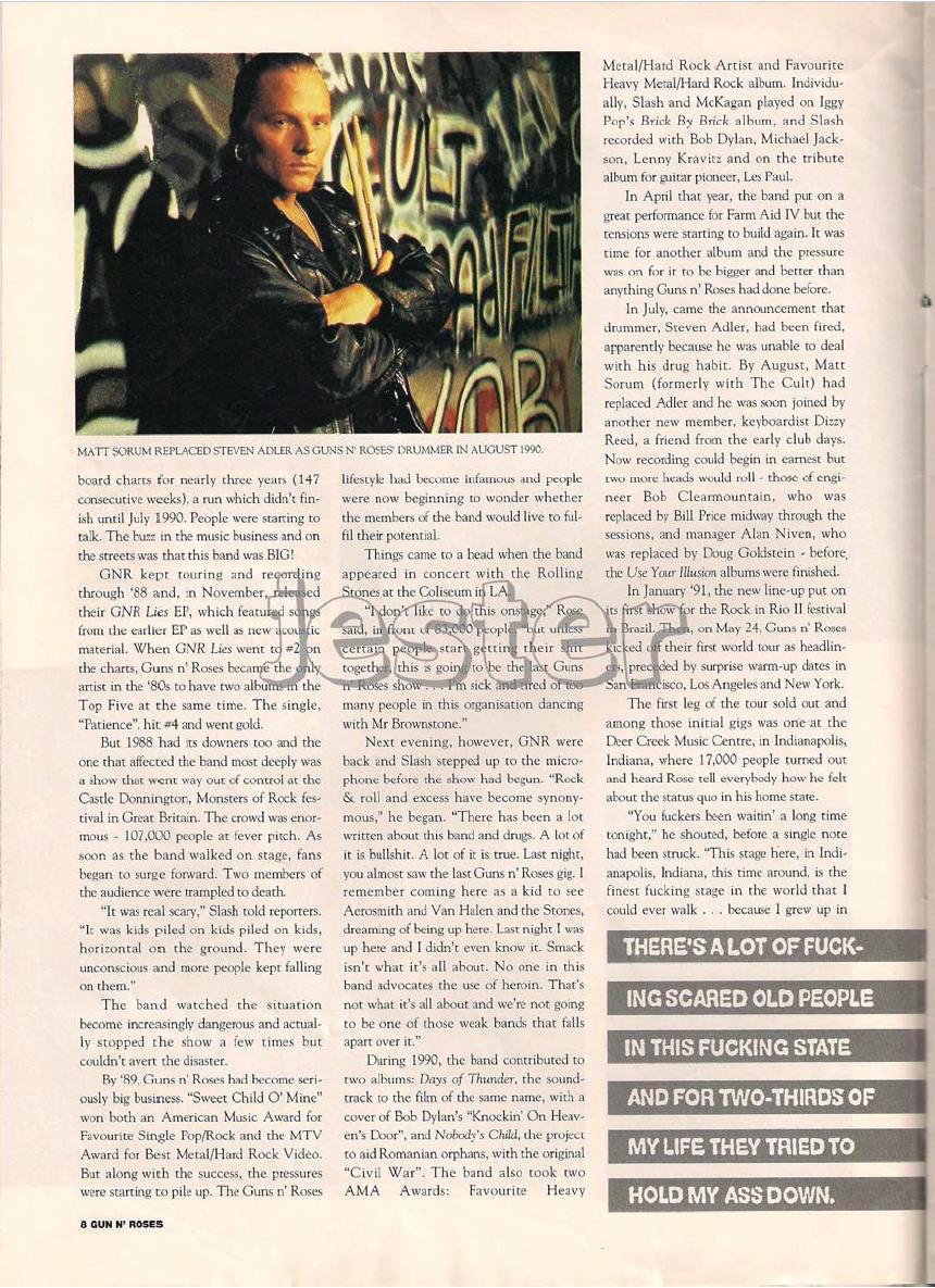 1993.01.DD - Guns N' Roses Australian Tour Special Uten_n21