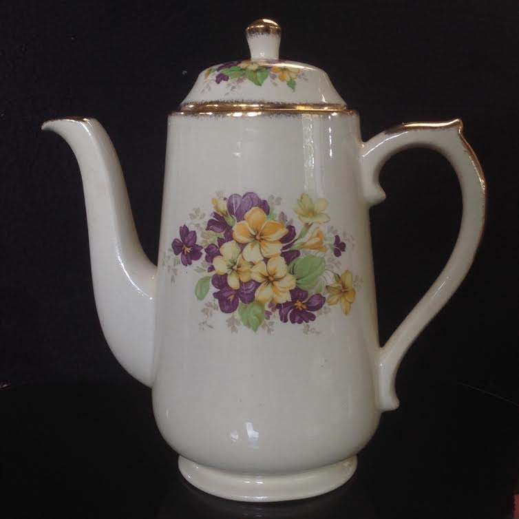 777 Coffee Pot with flower transfers Cp110