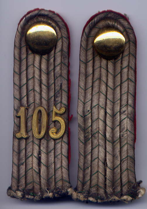 **(M) Pattes d'épaule IR 105 Leutnant Strasbourg Alsace 45€** 10510