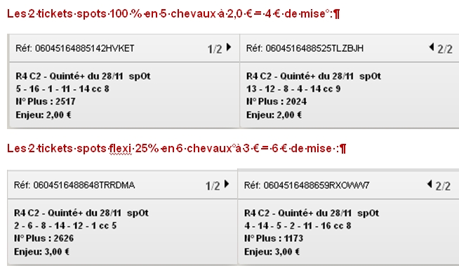 28/11/2014 --- PARIS-VINCENNES --- R4C2 --- Mise 10 € => Gains 13,65 € Screen91