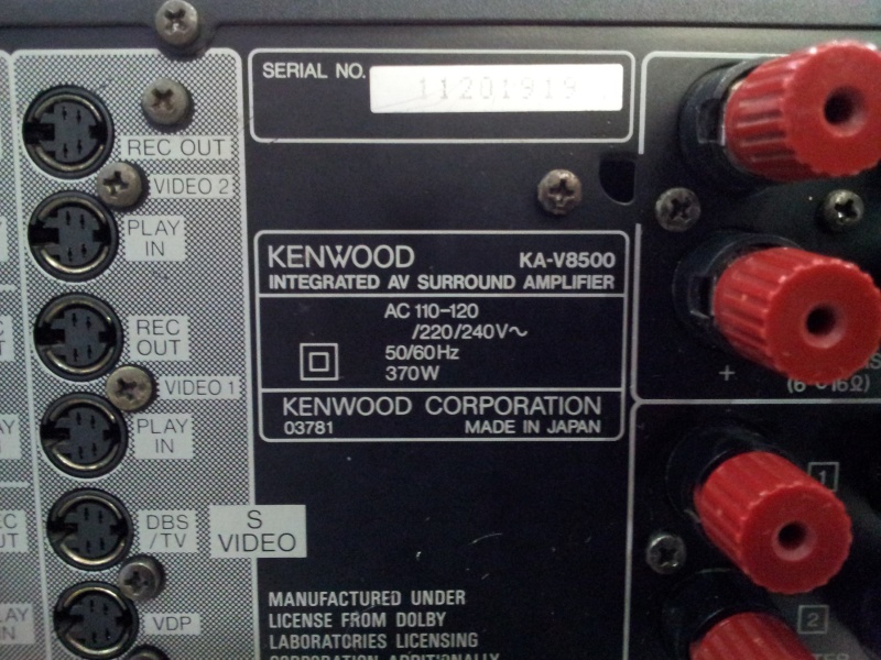 Kenwood KA-V8500 Integrated AV 5.1 Surround Stereo Amplifier (Sold)  20141124