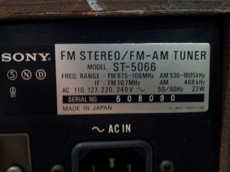 Sony Vintage Analog FM Tuner ST-5066 ( Sold) 20141171