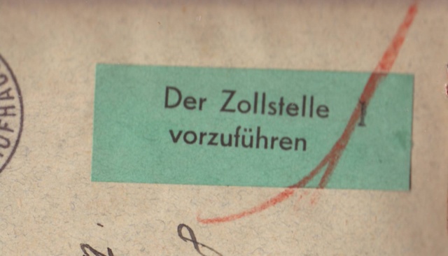 Etiquettes vertes "à présenter à la douane" sur courrier vers le Reich. 1002210