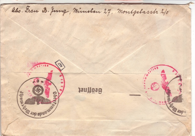 Papillon indiquant le prélèvement d'un contenu interdit par le décret des communication du 2.4.1940 8000910