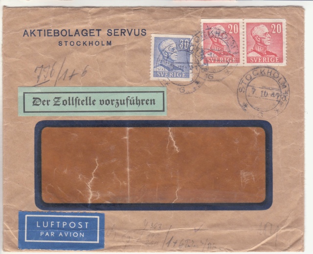Etiquettes vertes "à présenter à la douane" sur courrier vers le Reich. _1003410