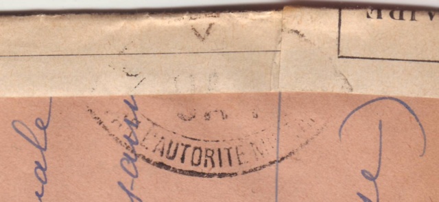 Censure UA 1 sur lettre de Groslejac pour Paris redirigée sur Vichy en Juillet 1940. Ua_110