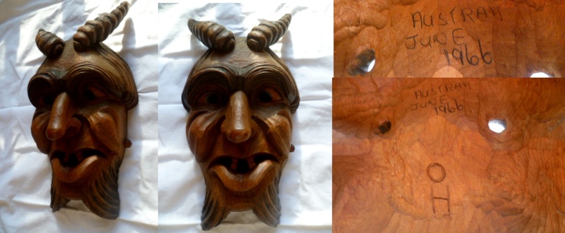 1966 hand carved devil imp mask Amask10