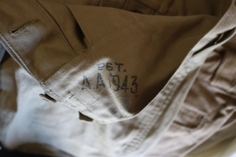 lot indo : short anglais 1943, vestes sahariennes, veste HBT Française  Img_2210