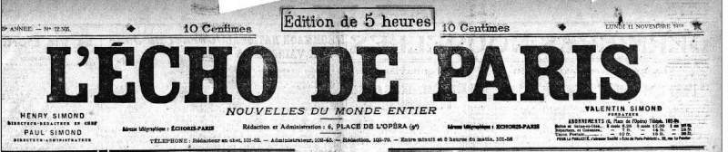 1918/11/11  L'Écho de Paris  110