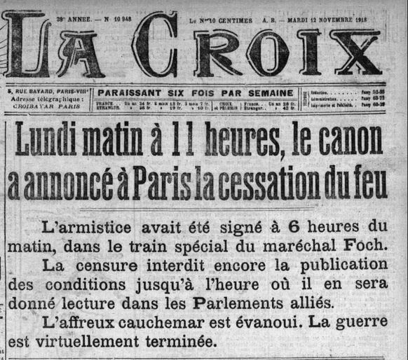 1918/11/12 LA CROIX  A10