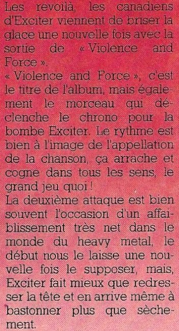 Exciter - 1984 - Violence and force 201310