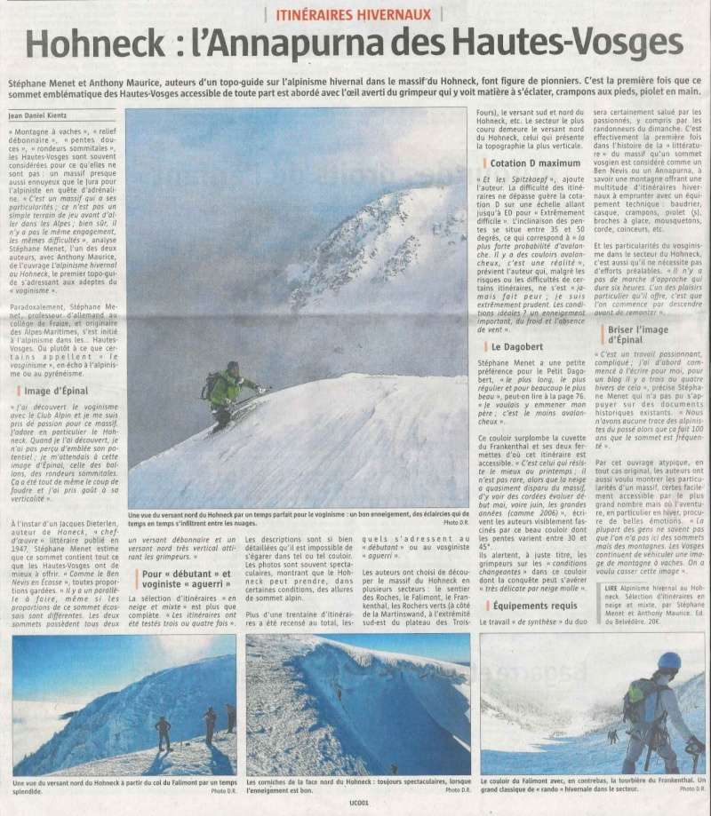 "Hohneck : l'Annapurna des Hautes Vosges" - L'Alsace du 2 décembre (édition de Colmar) Hohnec10