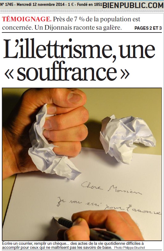 L'illettrisme, une " souffrance ". Dijon : Didier, ancien illettré, raconte sa galère (Bien Public) Illytt10