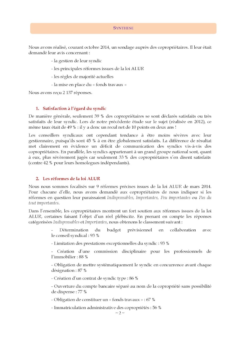 10nov 2014 - Evaluation enquête qualité Syndic Barome11