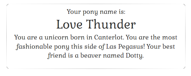 My Little Pony Name, Game is magic !  Love_t10