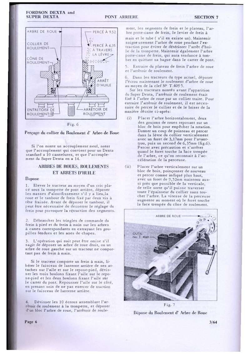 Fordson dexta (1963): fuite d huile au niveau des tambours de frein 4410