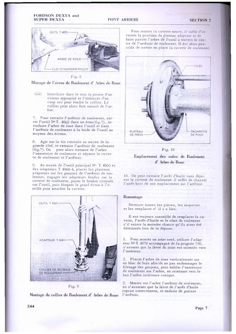 Fordson dexta (1963): fuite d huile au niveau des tambours de frein 4510
