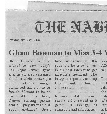 Glenn Bowman to Miss 3-4 Week Newspa21