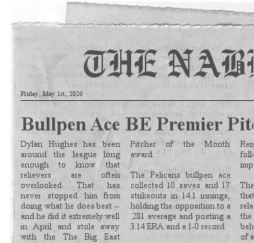 Bullpen Ace BE Premier Pitcher in April Newspa27