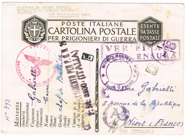 PRISONNIER DE GUERRE FRANÇAIS 1943/44 EN ITALIE Ccf04111