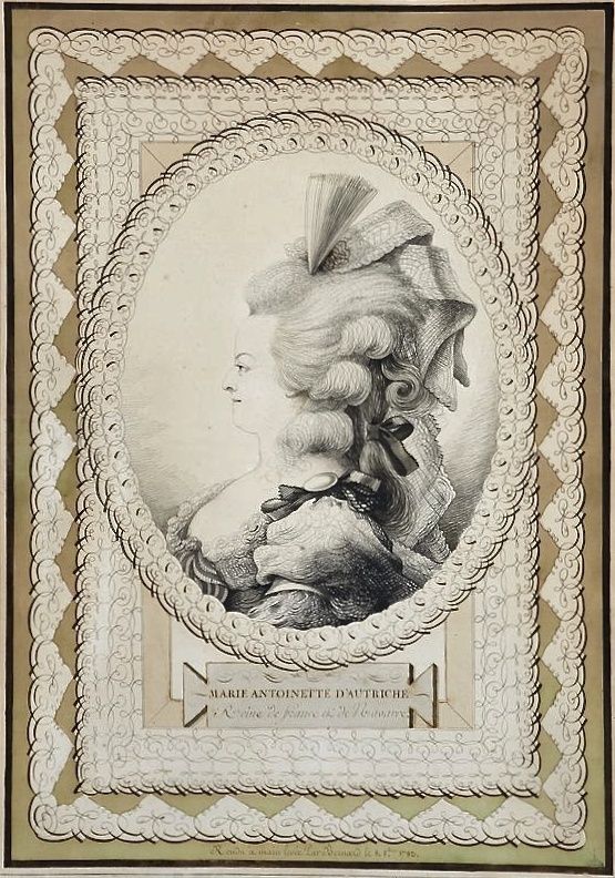 Bernard - Jean-Joseph Bernard : portraits au trait de plume de Marie-Antoinette et Louis XVI 14176010