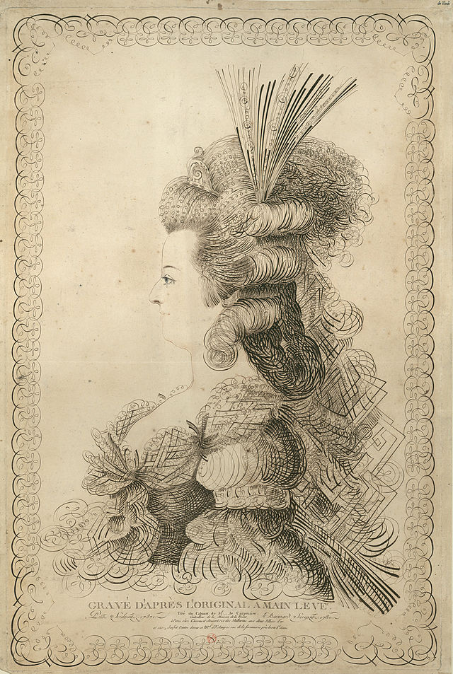 Les Bernard : portraits calligraphiques, dit au trait de plume, de Marie-Antoinette et Louis XVI 640px-11