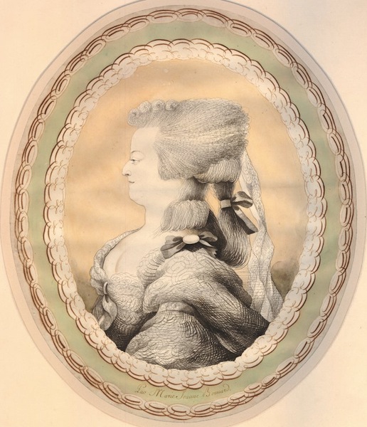 Les Bernard : portraits calligraphiques, dit au trait de plume, de Marie-Antoinette et Louis XVI An002310