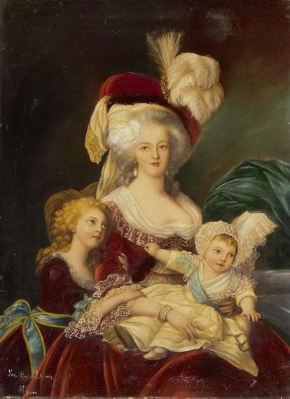 Déclinaisons faites d'après le portrait de Marie Antoinette et ses enfants de Vigée Lebrun Tumblr10