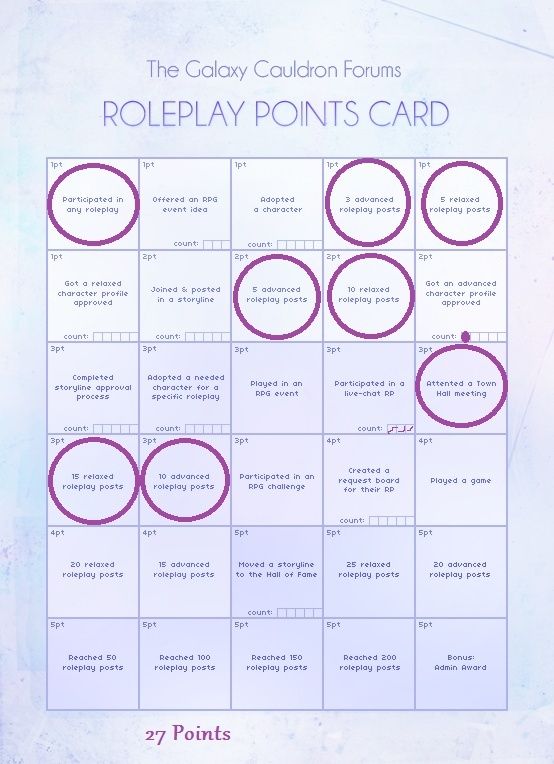 November RP Activity Points Card Novemb10