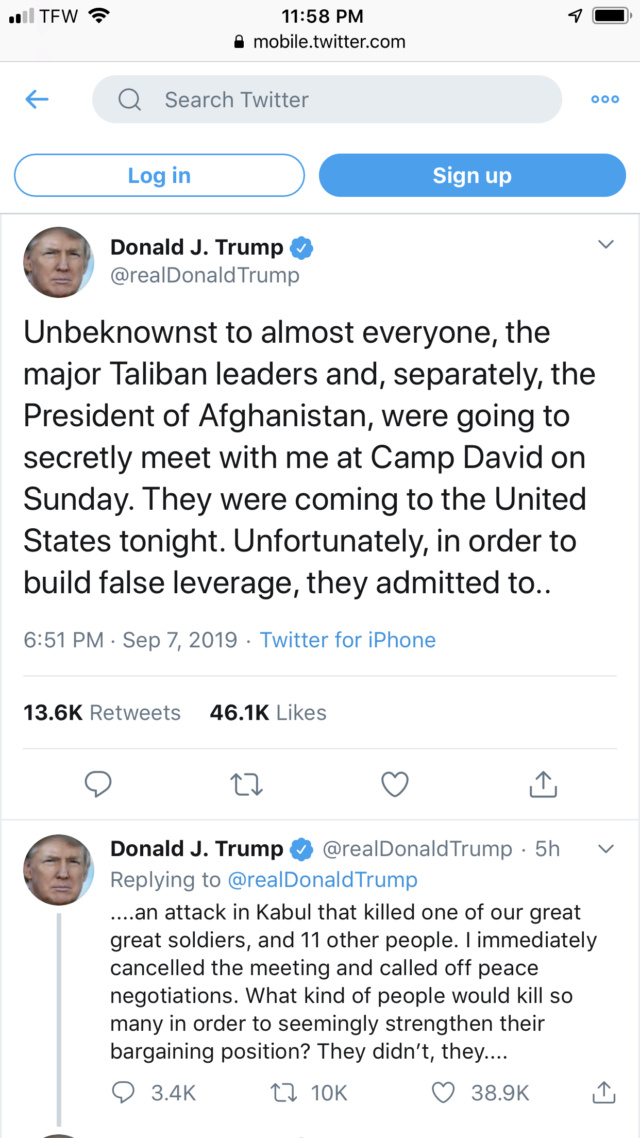 Trump wanted to welcome tTaliban to America. Yes, that Taliban 6088c810