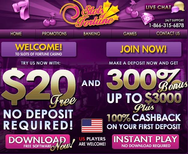 Slots of Fortune no deposit bonus