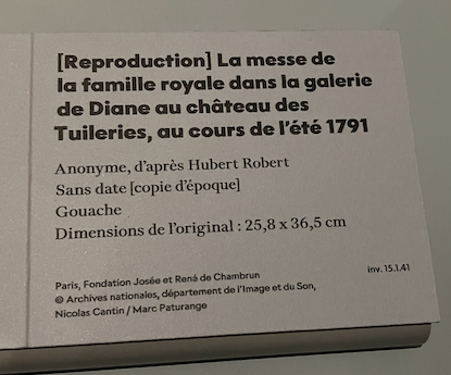 Expo. Archives nationales. La famille royale aux Tuileries. Capt1803