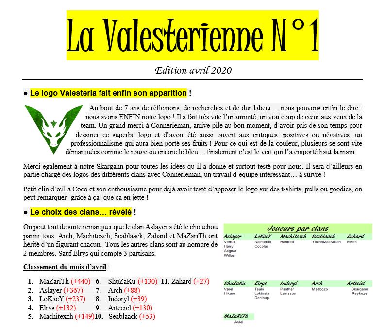 La Gazette Valesterienne (N°1) ! Page112