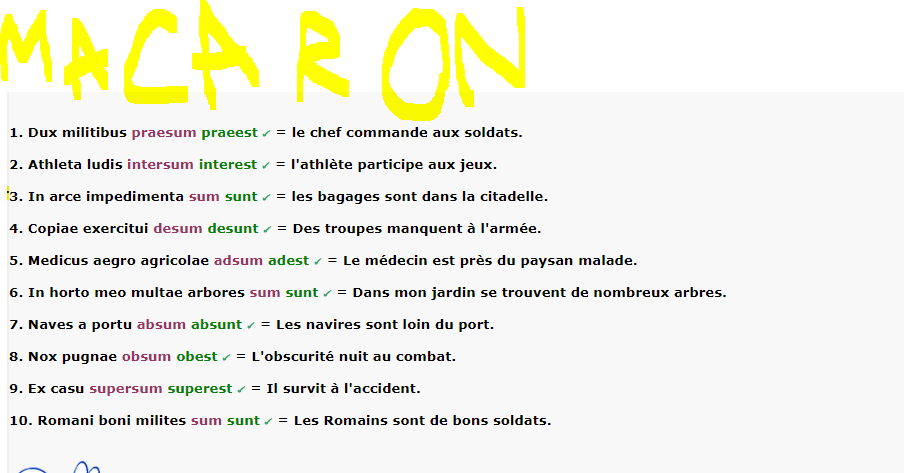 Conjugaison en latin du verbe Etre (et de ses composés)  Page 8