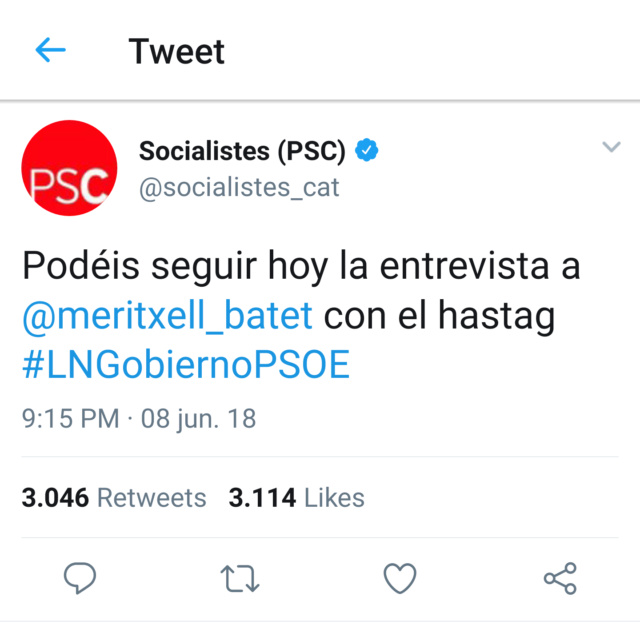 @socialistes_cat | Cuenta Oficial del Partit dels Socialistes de Catalunya T_110710