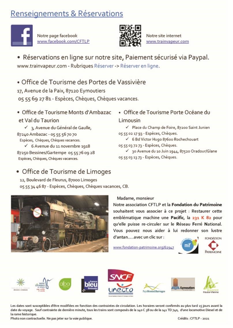Train à vapeur en Limousin : programme 2021 Cftlp210