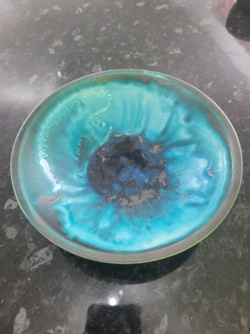 Help to identify maker - Turquoise stoneware bowl - 20211015