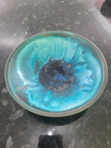 Help to identify maker - Turquoise stoneware bowl -  20211015