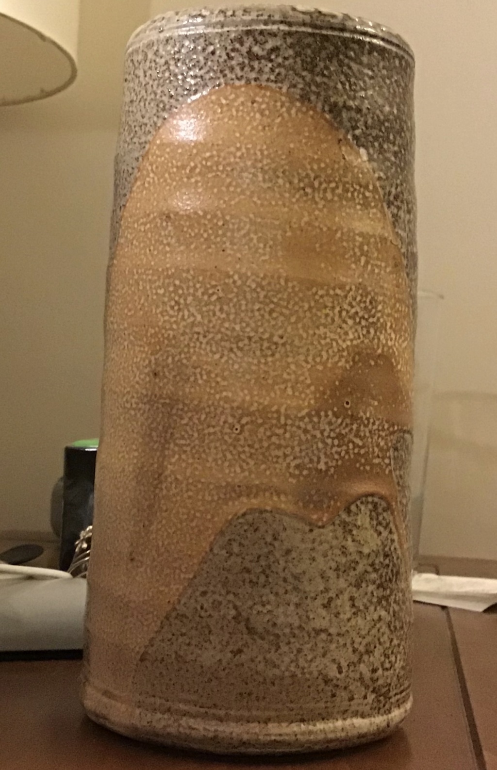 Help - 8 inch tall stoneware vase - drip design with embossed crown Eaf44b10